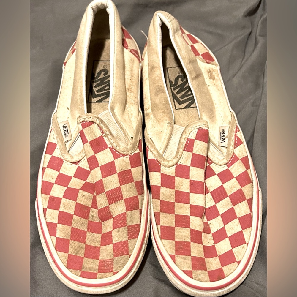 Red Checker Vans, Men’s 6, or Women’s 7.5